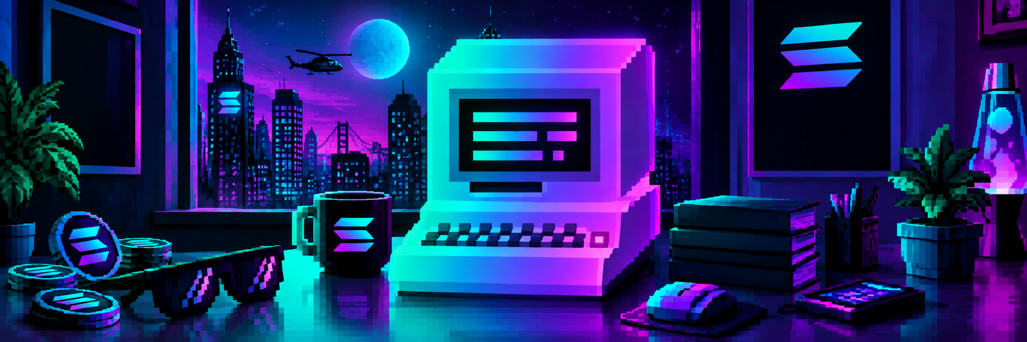 solotc neon pixel workstation banner